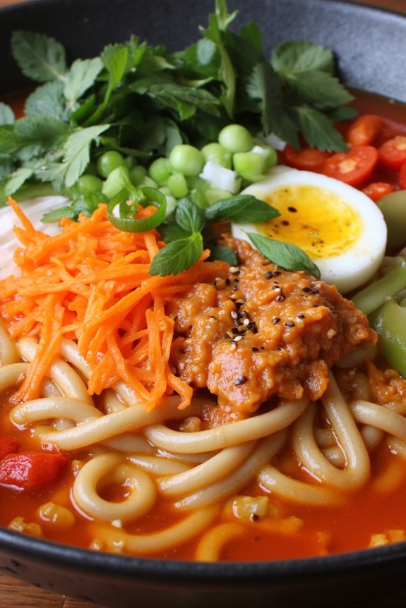 kimchi flavored udon noodles