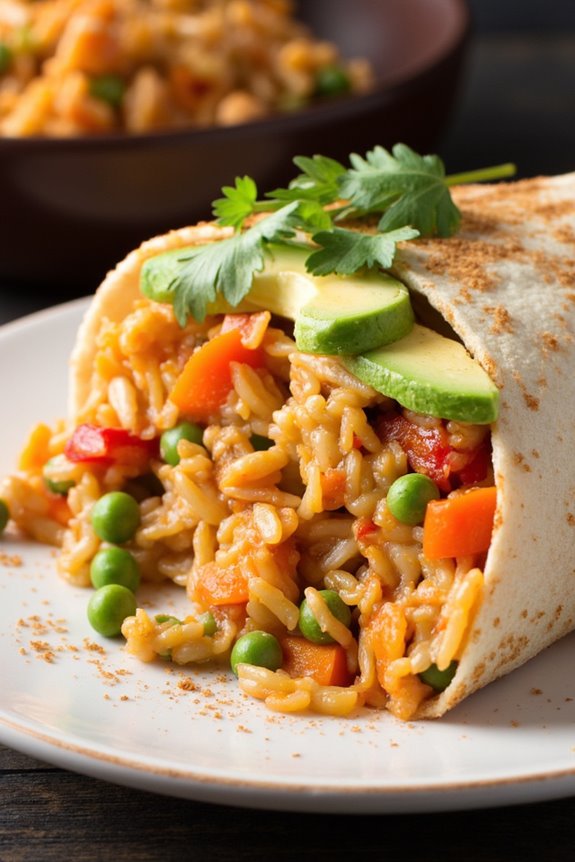 kimchi fried rice burrito