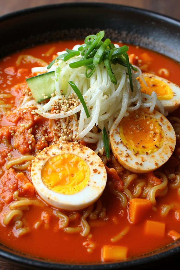 kimchi naengmyeon cold noodle dish