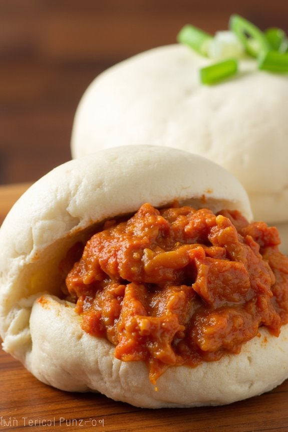 kimchi pork bao buns