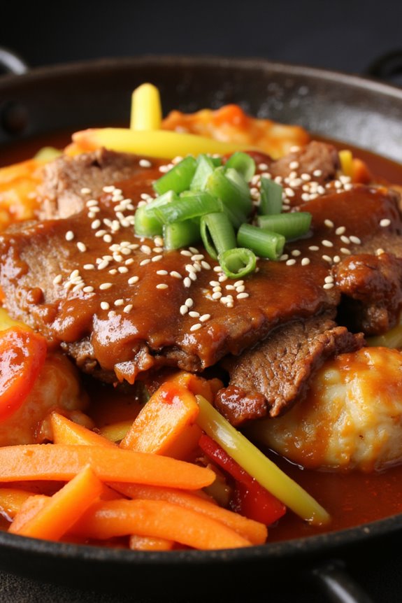 korean bbq rice cake dish
