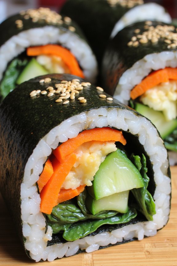 korean vegetarian sushi rolls