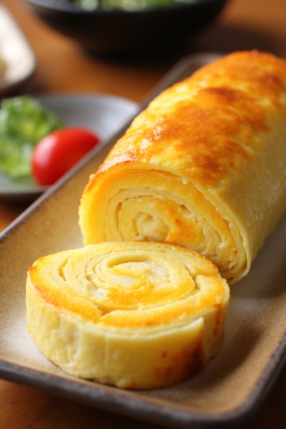 layered sweet savory omelette