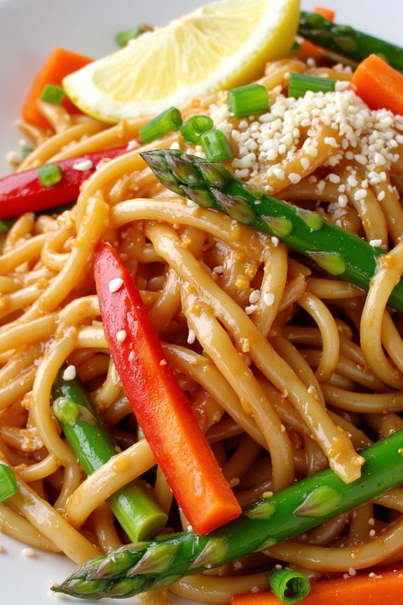 lemon garlic asparagus noodles