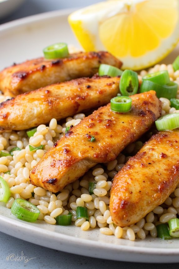 lemon ginger chicken quinoa dish