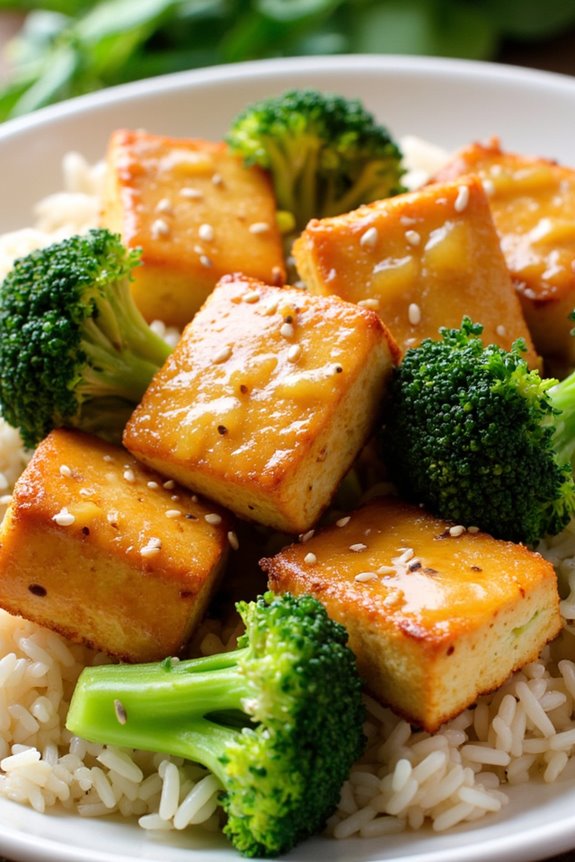 lemon ginger tofu with broccoli