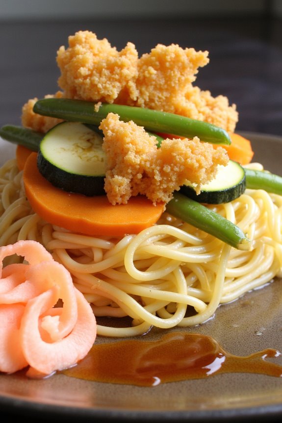 low carb tempura noodle dish