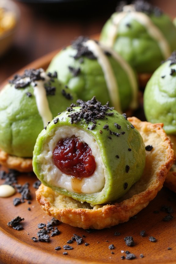 matcha filled savory octopus balls