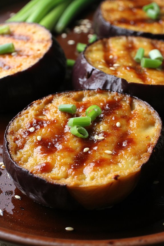 miso glazed grilled eggplant