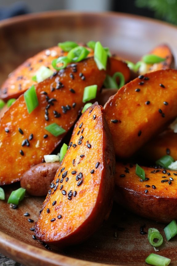 miso glazed sweet potatoes