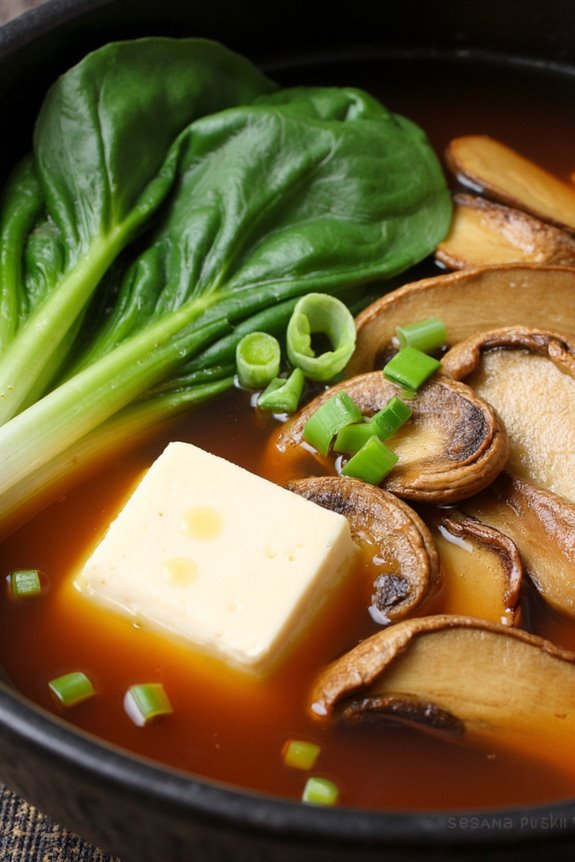 miso soup with mushrooms