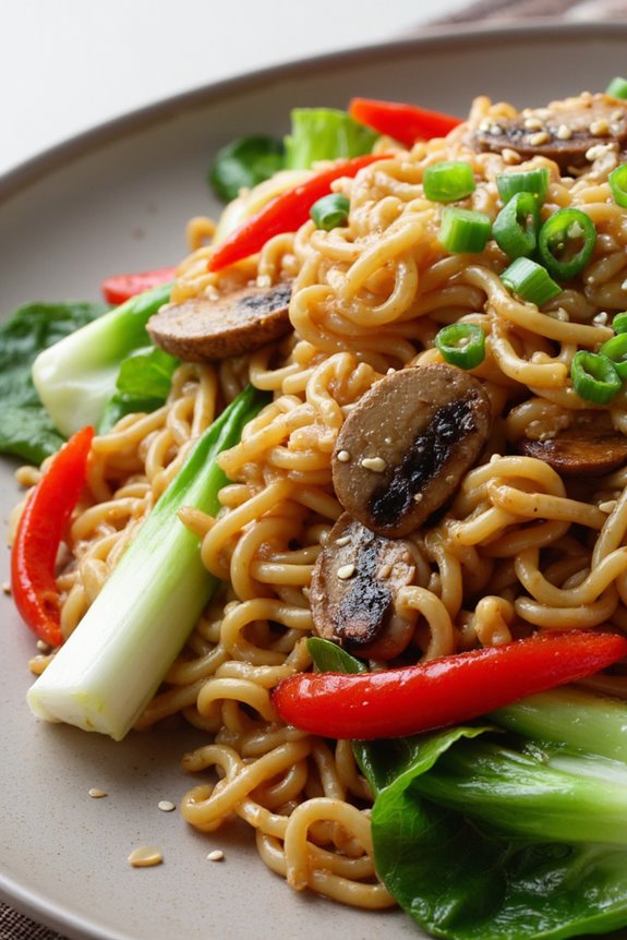 mushroom chow mein delight