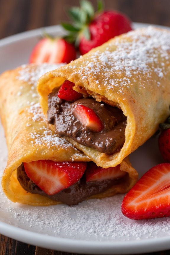nutella strawberry dessert lumpia