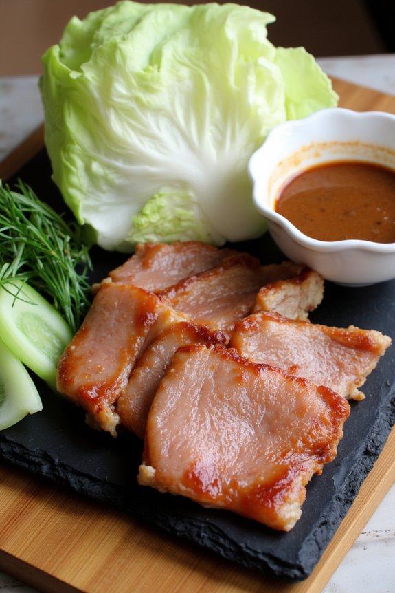 pork belly vegetable wraps