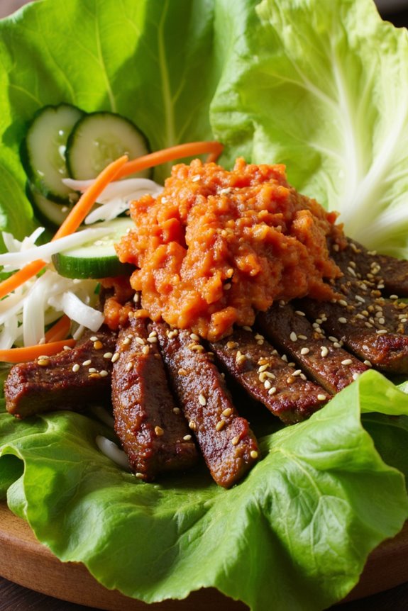 savory beef lettuce wraps