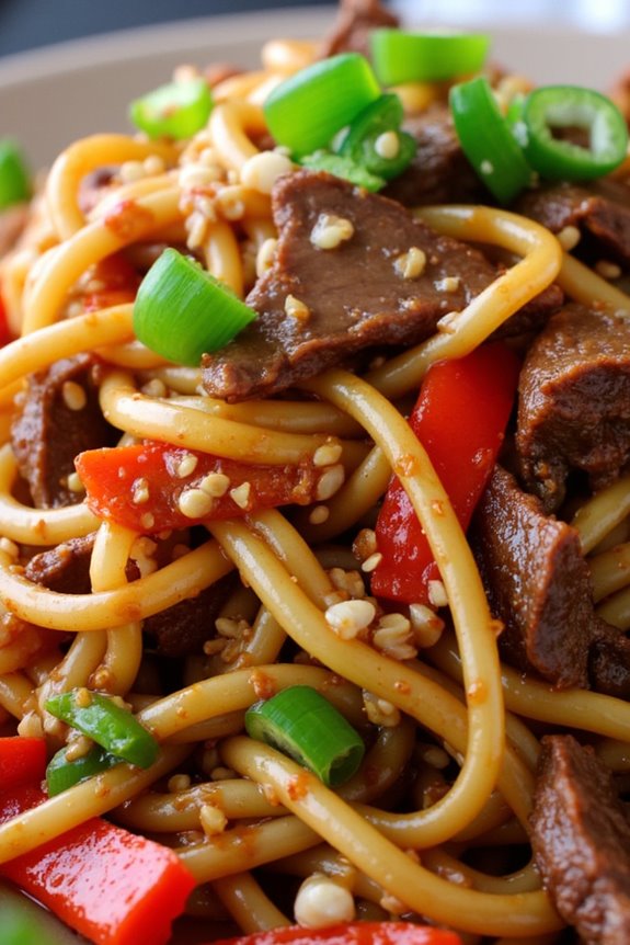 savory beef lo mein delight