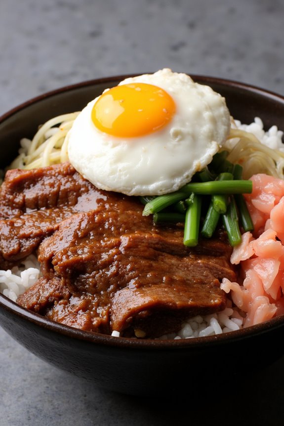 savory beef over rice