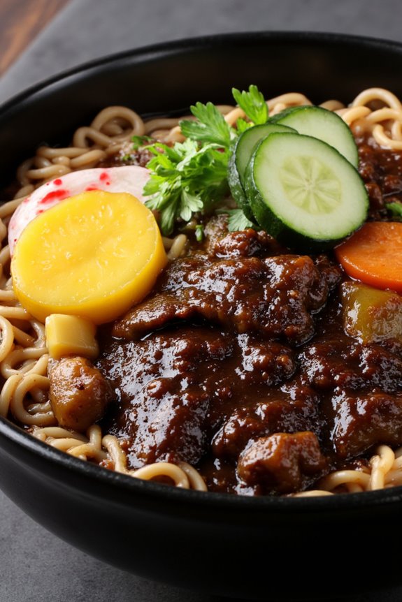 savory black bean noodles