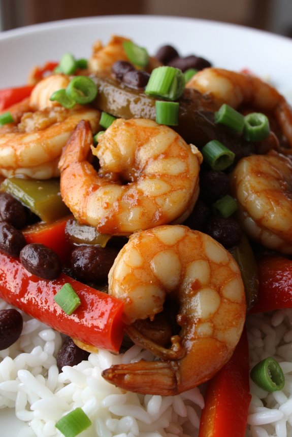 savory black bean shrimp