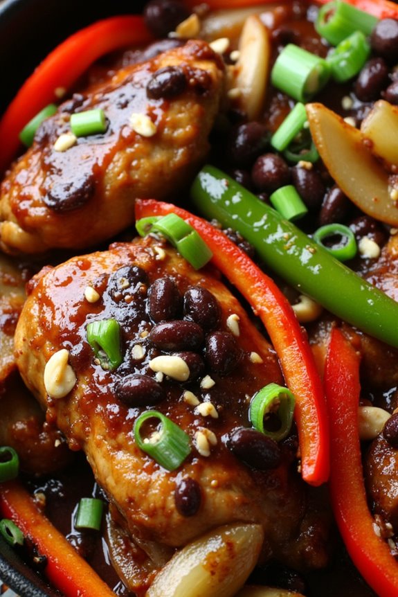 savory chicken with black beans
