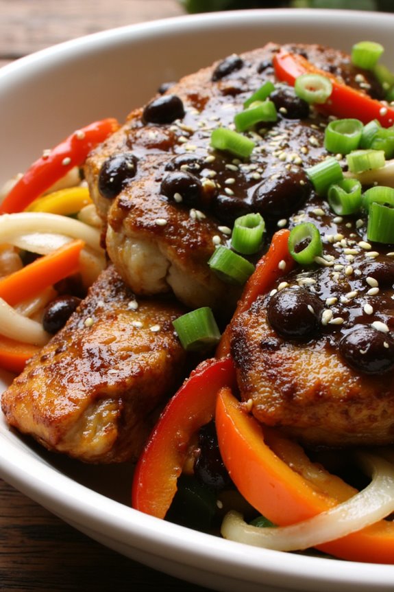 savory fish black bean dish