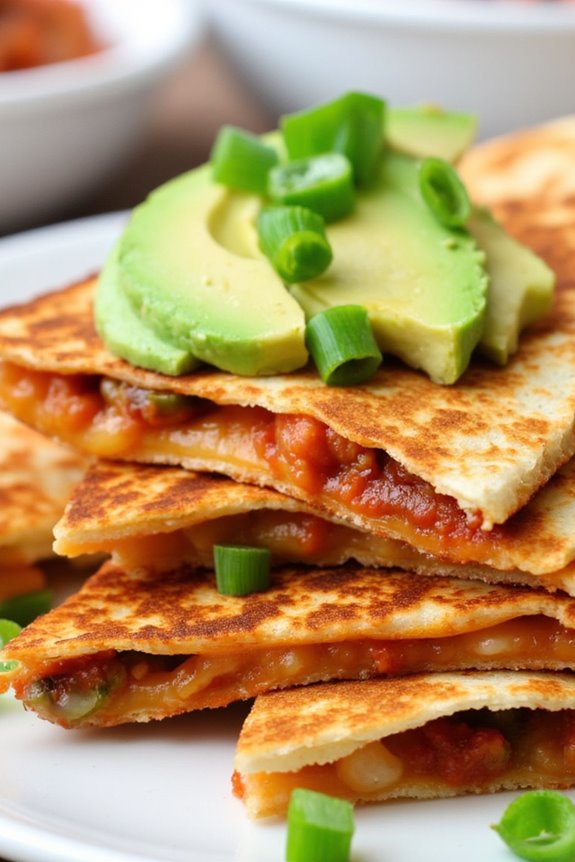 savory kimchi avocado quesadillas