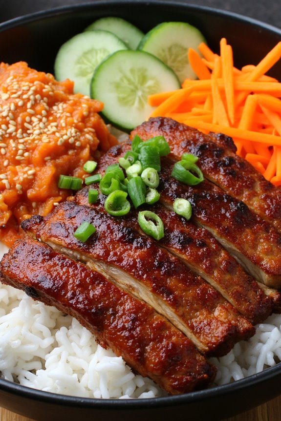 savory korean barbecue rice bowl