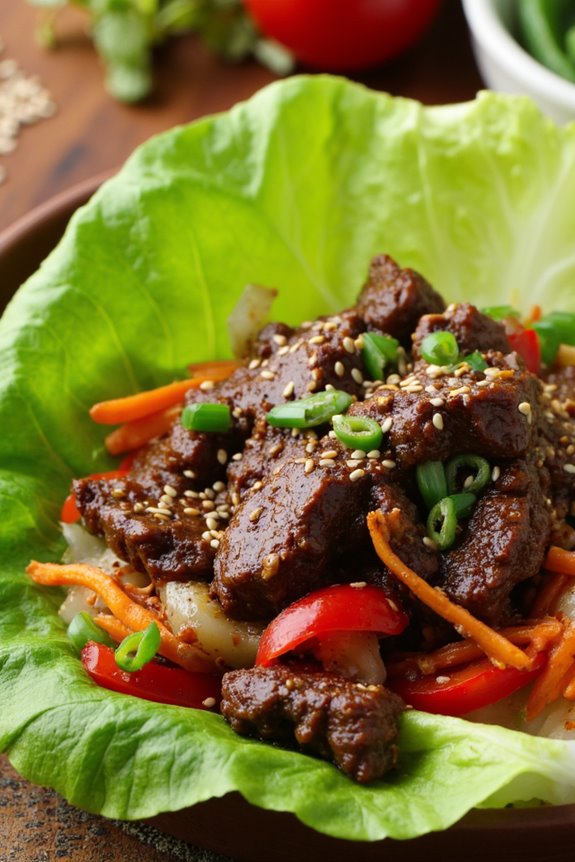 savory korean beef wraps