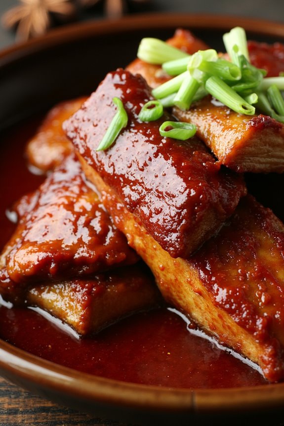 savory red braised pork belly