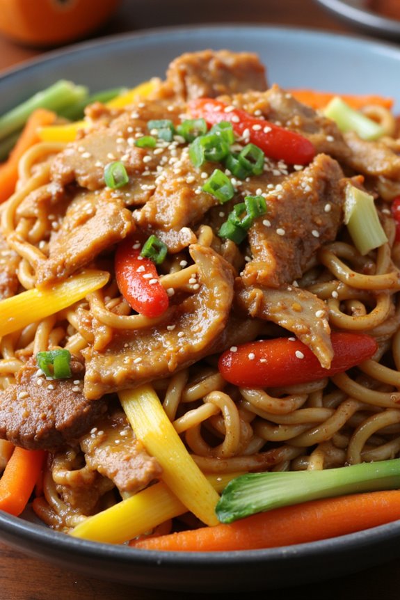 savory stir fried noodle dish
