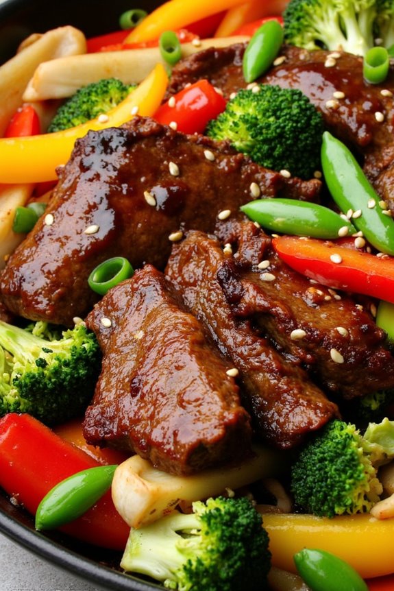savory teriyaki beef stir fry