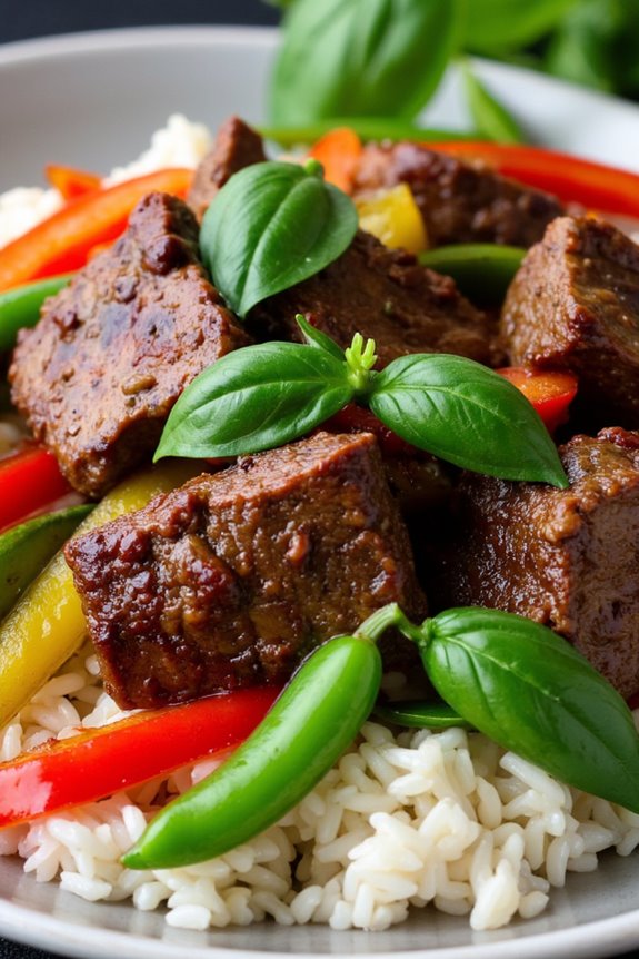savory thai basil beef