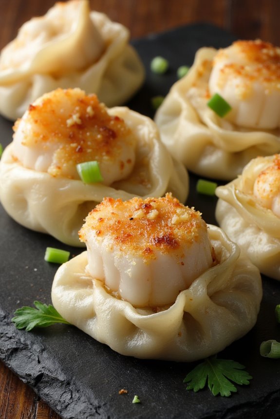 scallop garlic dumpling delight