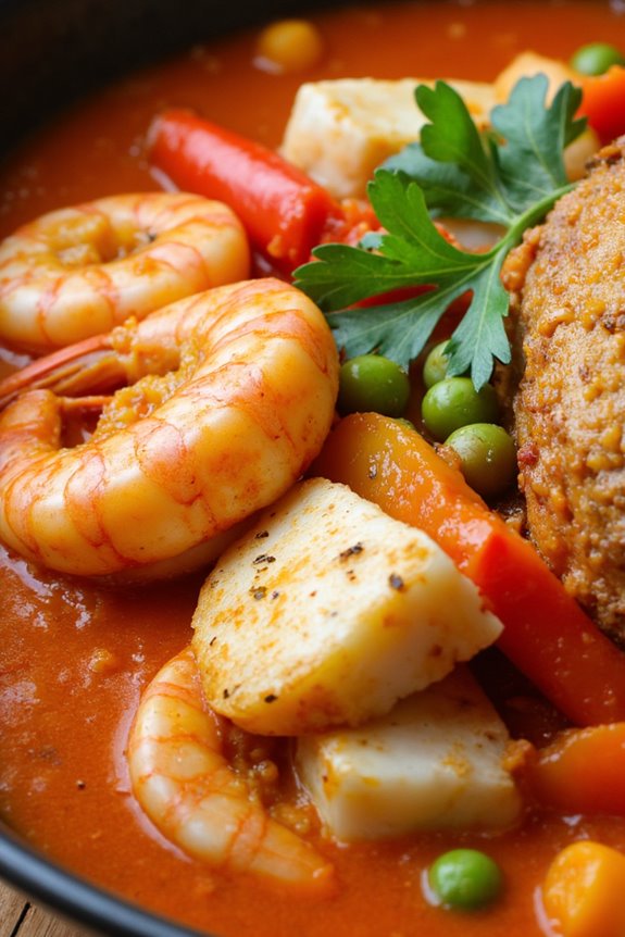 seafood kaldereta with prawns