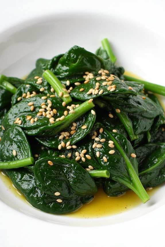 seasoned spinach side dish