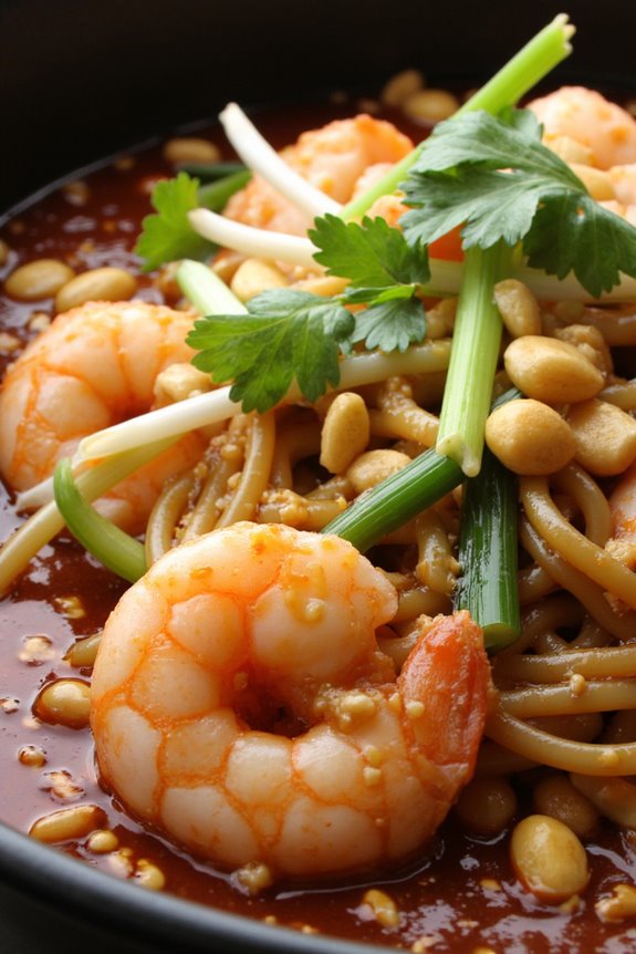shrimp infused spicy noodle dish