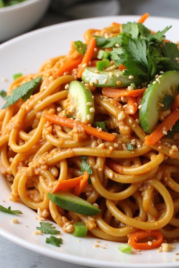 spicy creamy customizable noodles