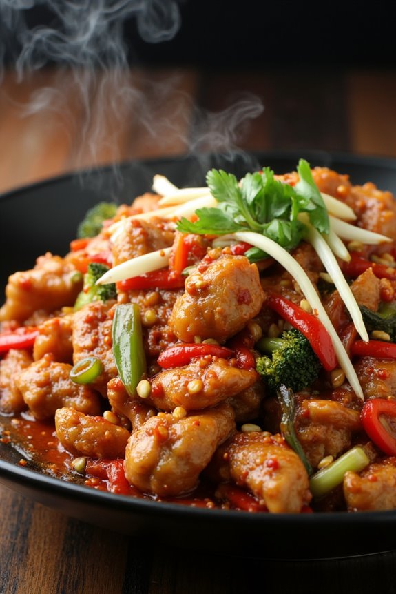 spicy flavorful szechuan chicken