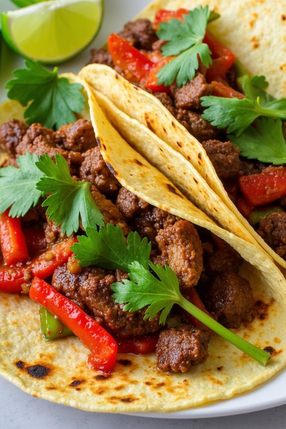 spicy ginger beef tacos delight