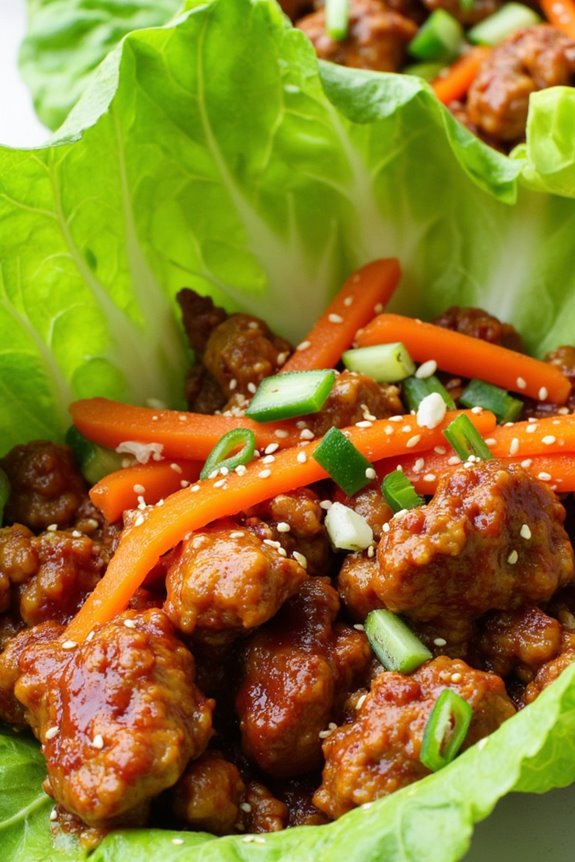 spicy korean chicken wraps