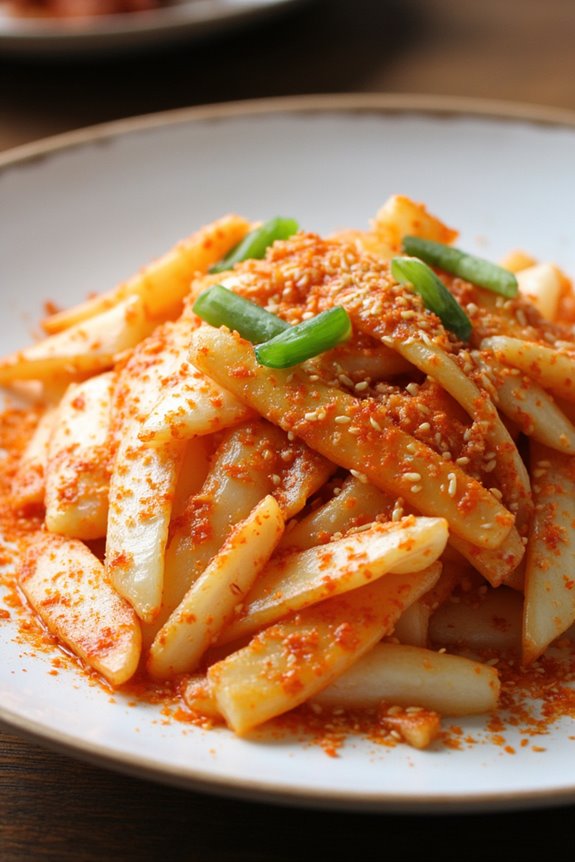 spicy korean radish stir fry