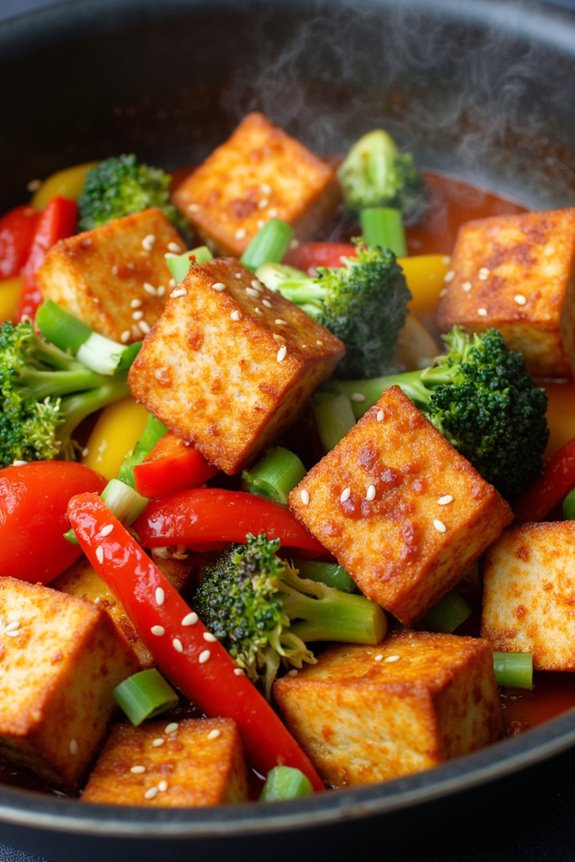 spicy korean tofu stir fry