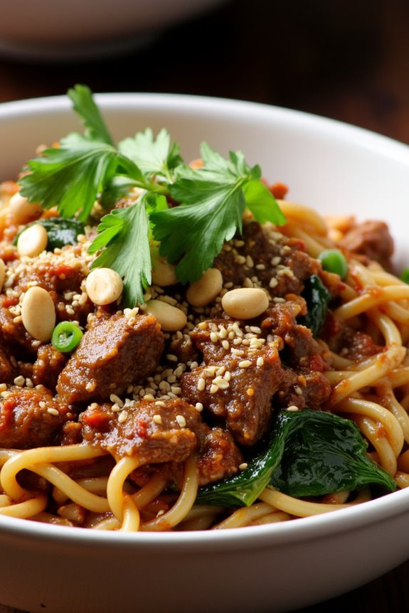 spicy nutty beef noodles