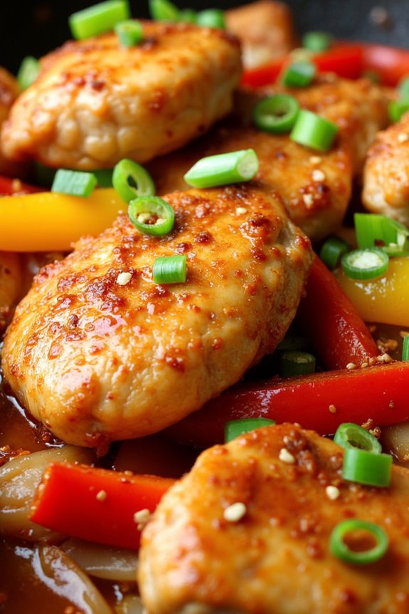 spicy orange chicken stir fry