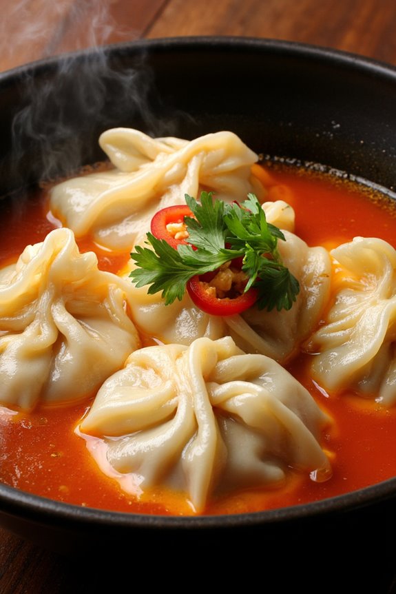 spicy savory wonton soup
