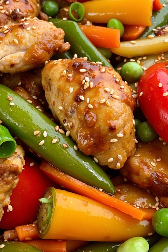 spicy sesame chicken stir fry