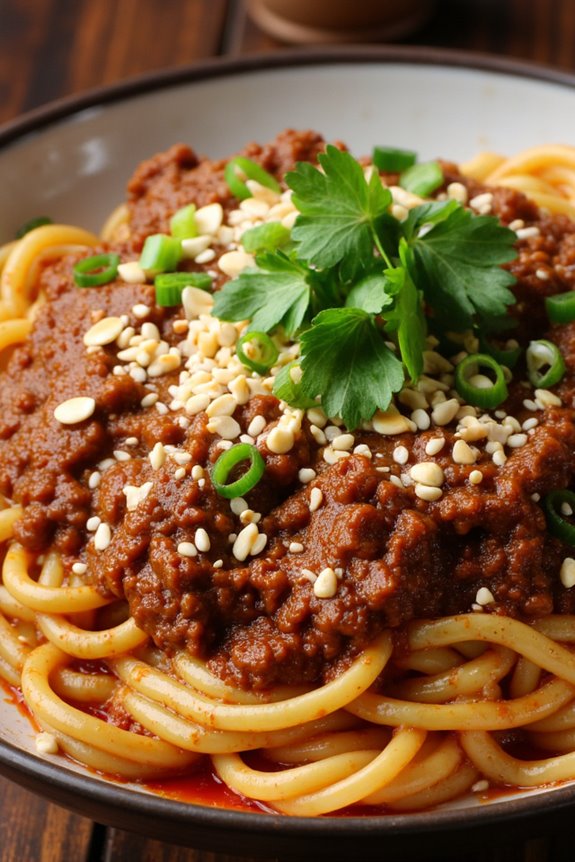 spicy sichuan noodle dish