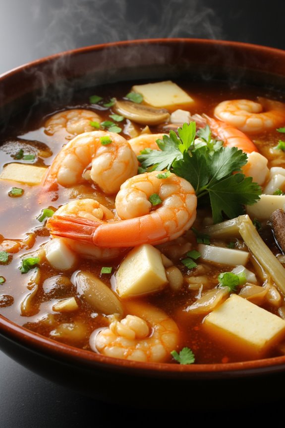 spicy tangy shrimp soup