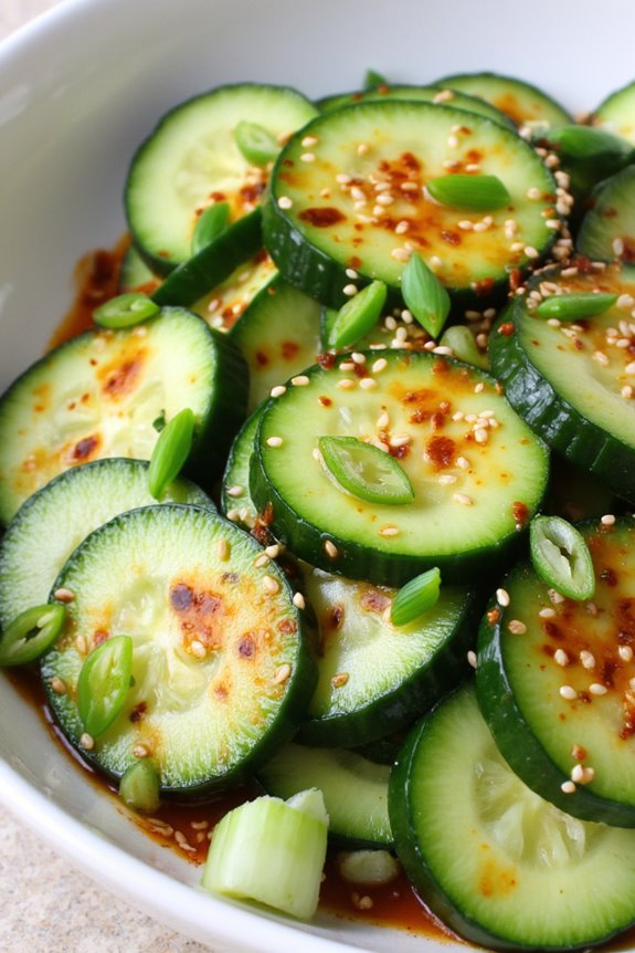 spicy vibrant cucumber salad