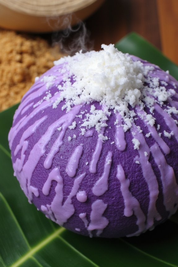 steamed purple rice delicacy